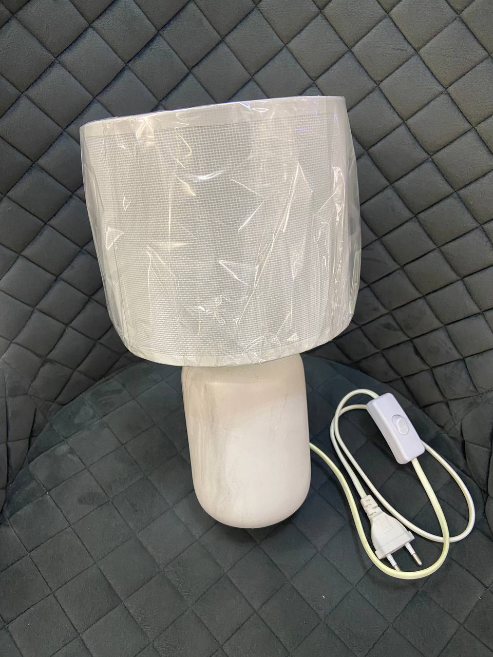 Настільна лампа "Гриб" з текстильним абажуром