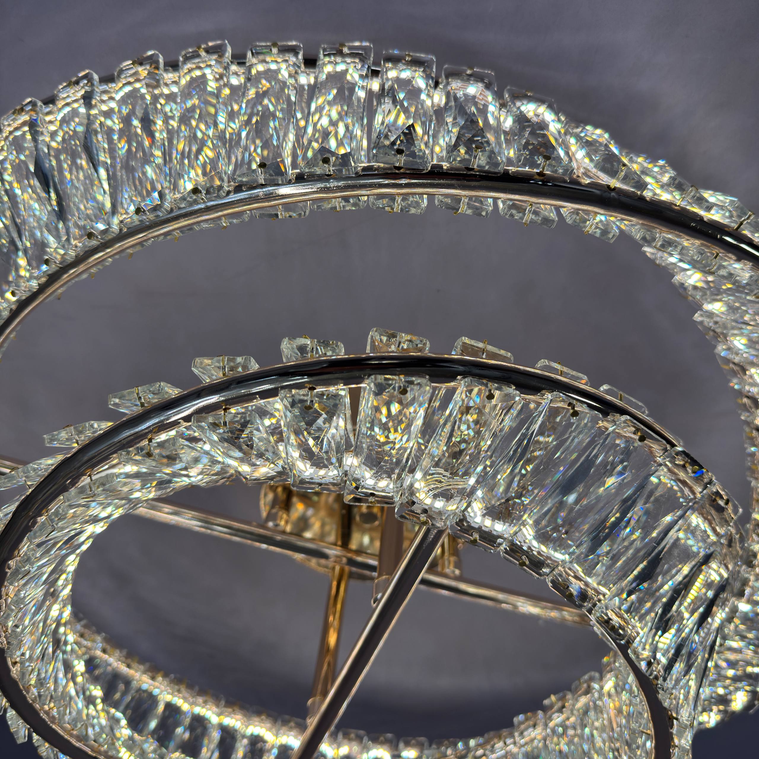 Кришталева світлодіодна люстра 110 Вт, Золото - Зображення 2