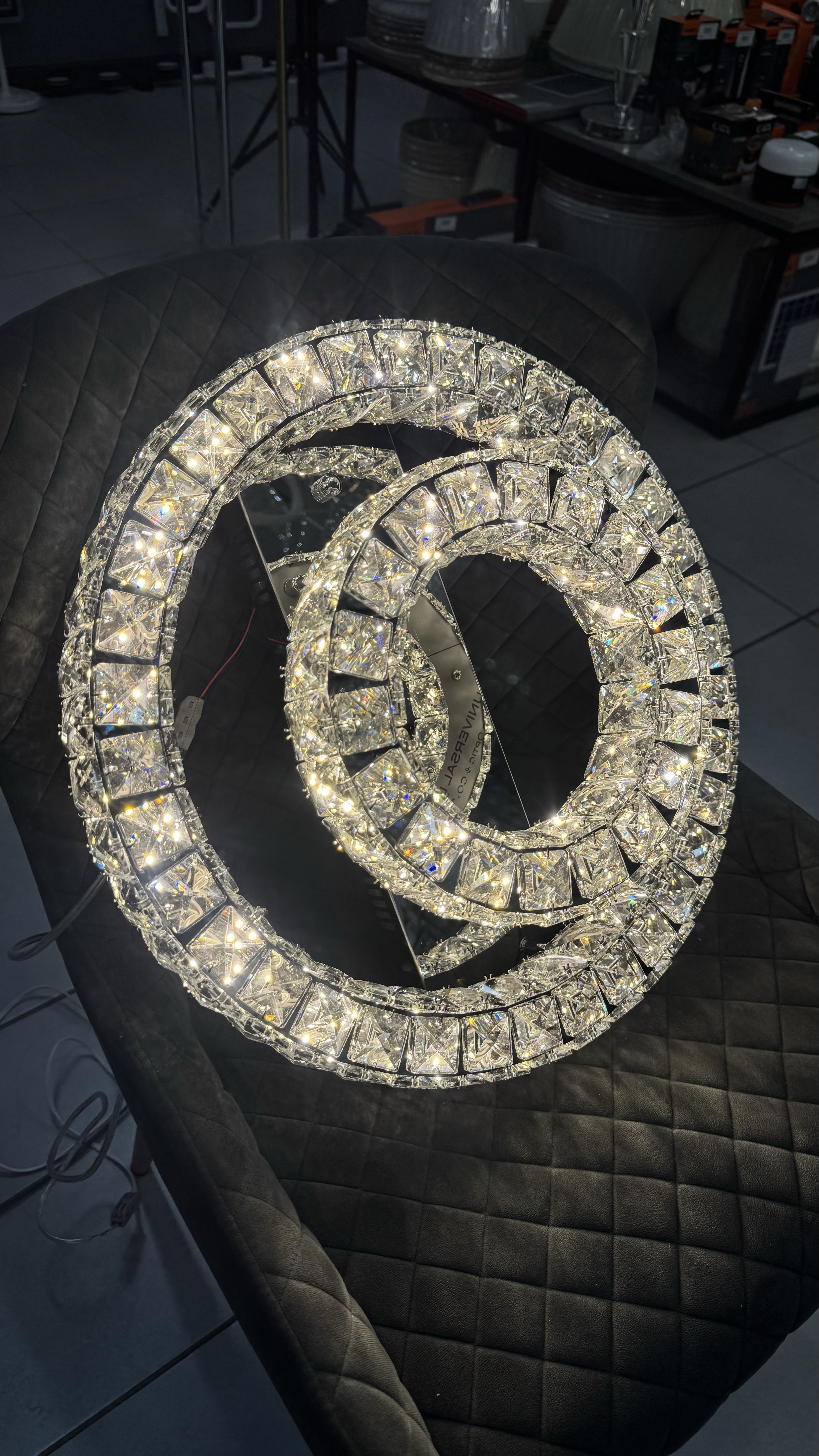 Стельова кришталева люстра з пультом, хром, 60W - Зображення 6