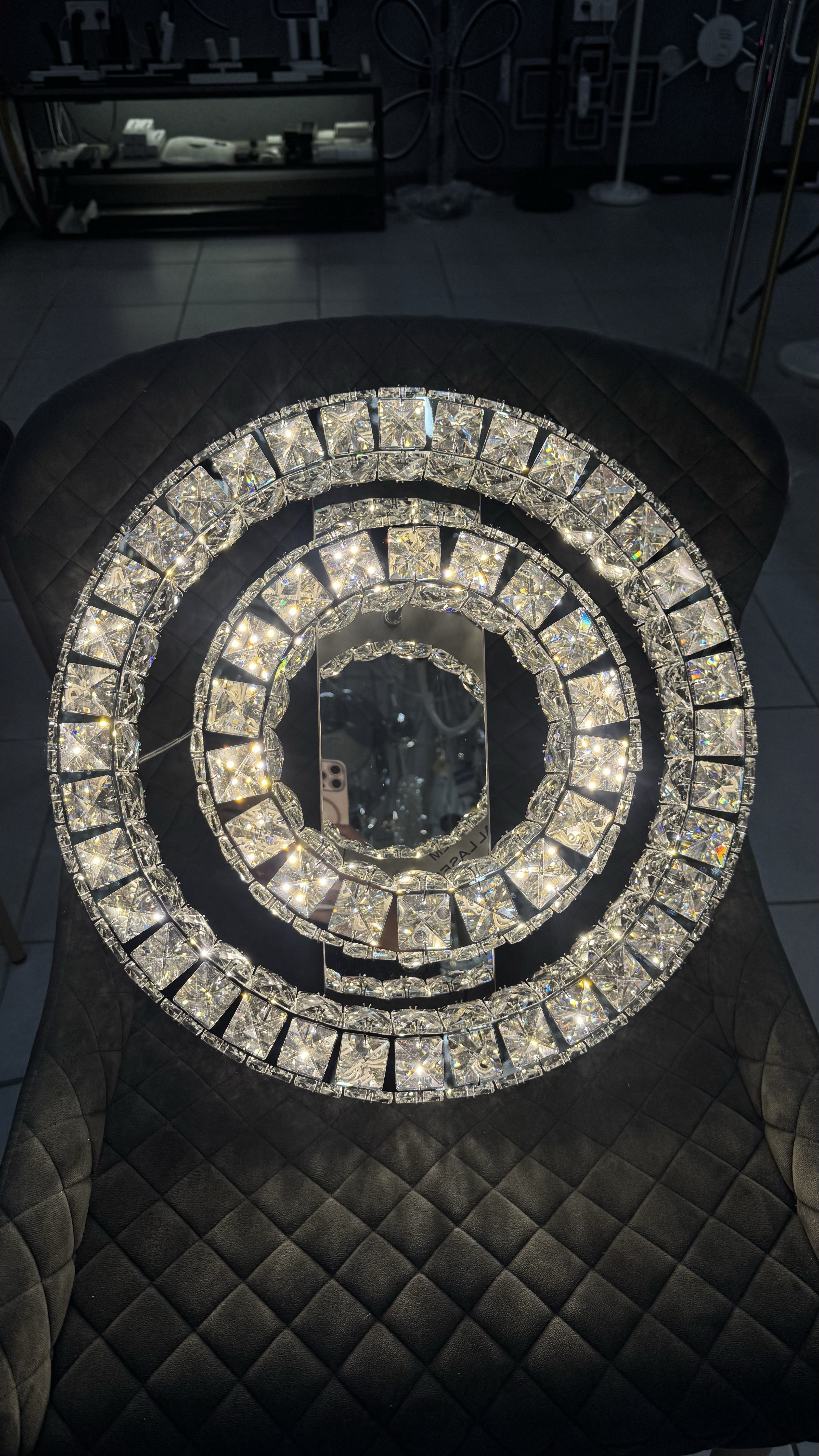 Стельова кришталева люстра з пультом, хром, 60W - Зображення 7