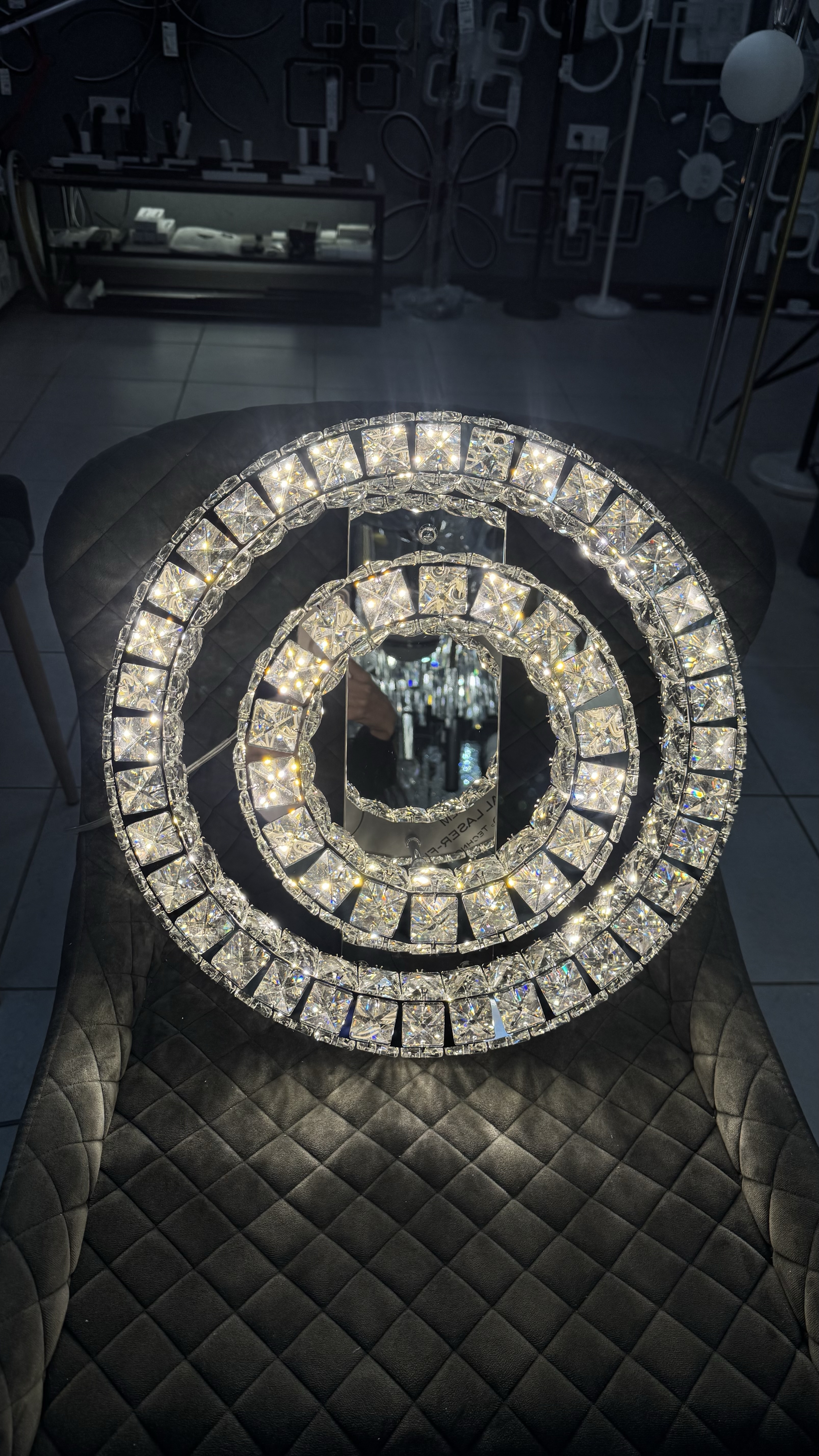 Стельова кришталева люстра з пультом, хром, 60W - Зображення 14