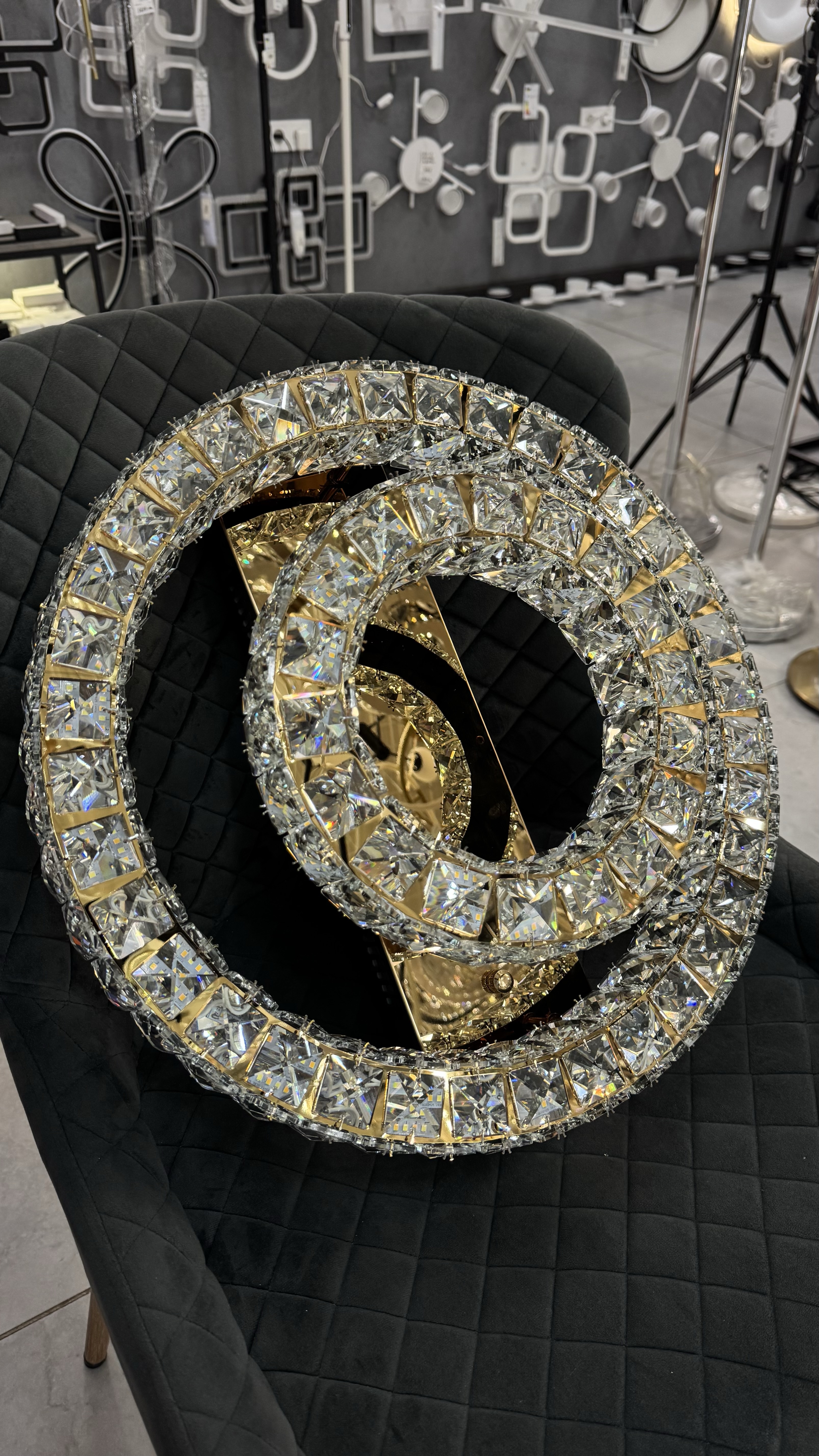 Стельова криштатева люстра в золоті 60W - Зображення 4