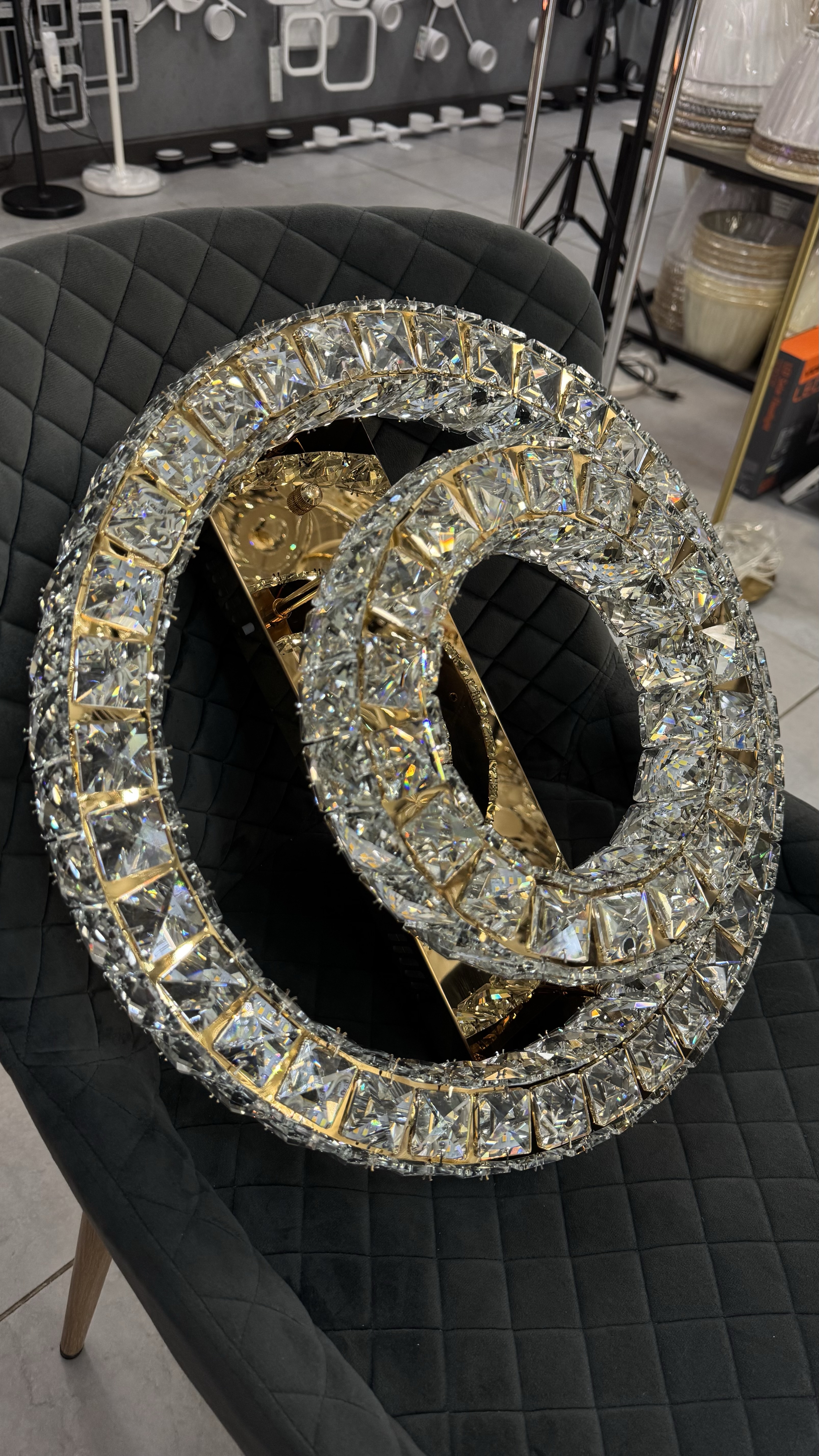 Стельова криштатева люстра в золоті 60W - Зображення 5