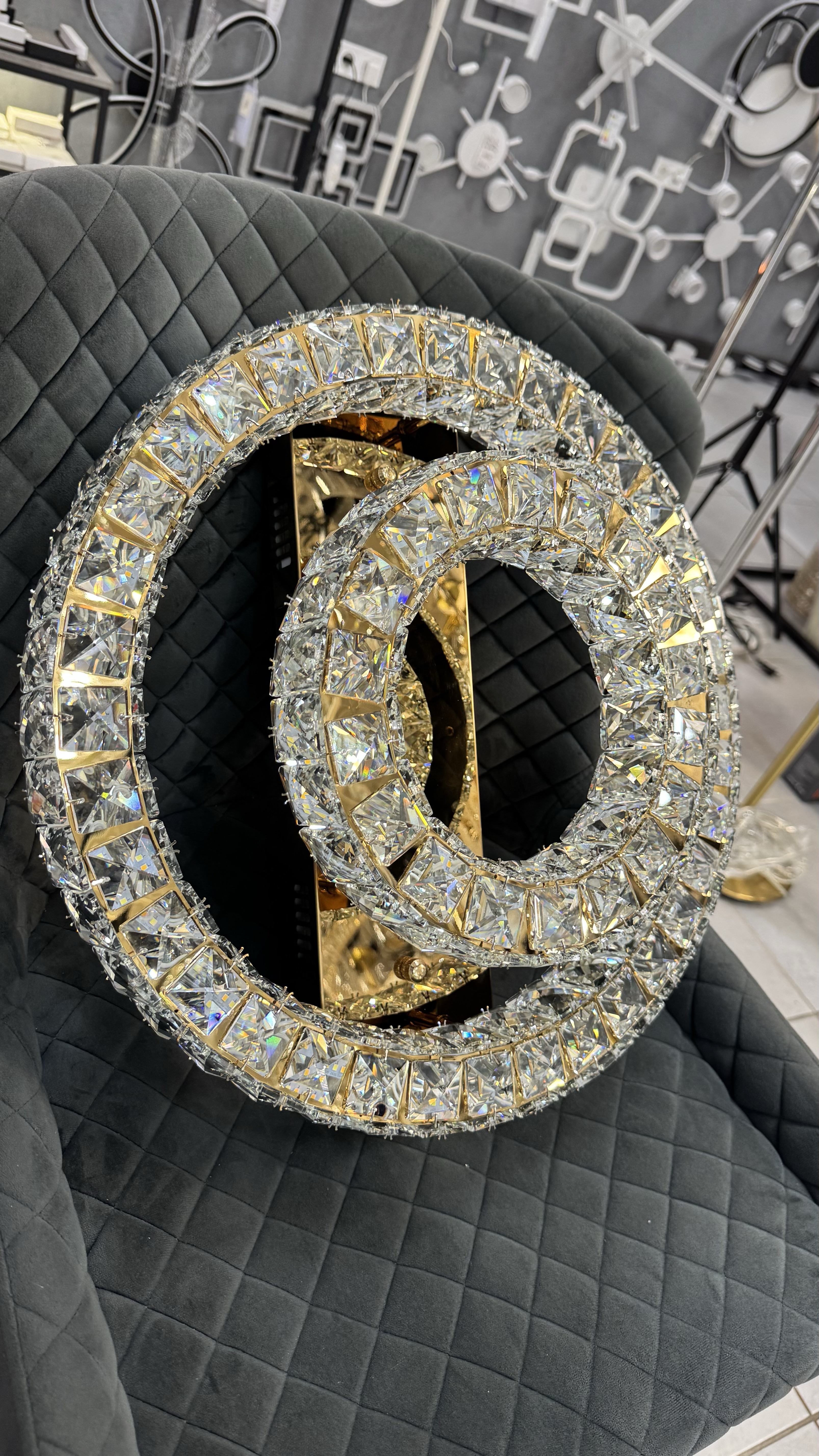 Стельова криштатева люстра в золоті 60W - Зображення 8