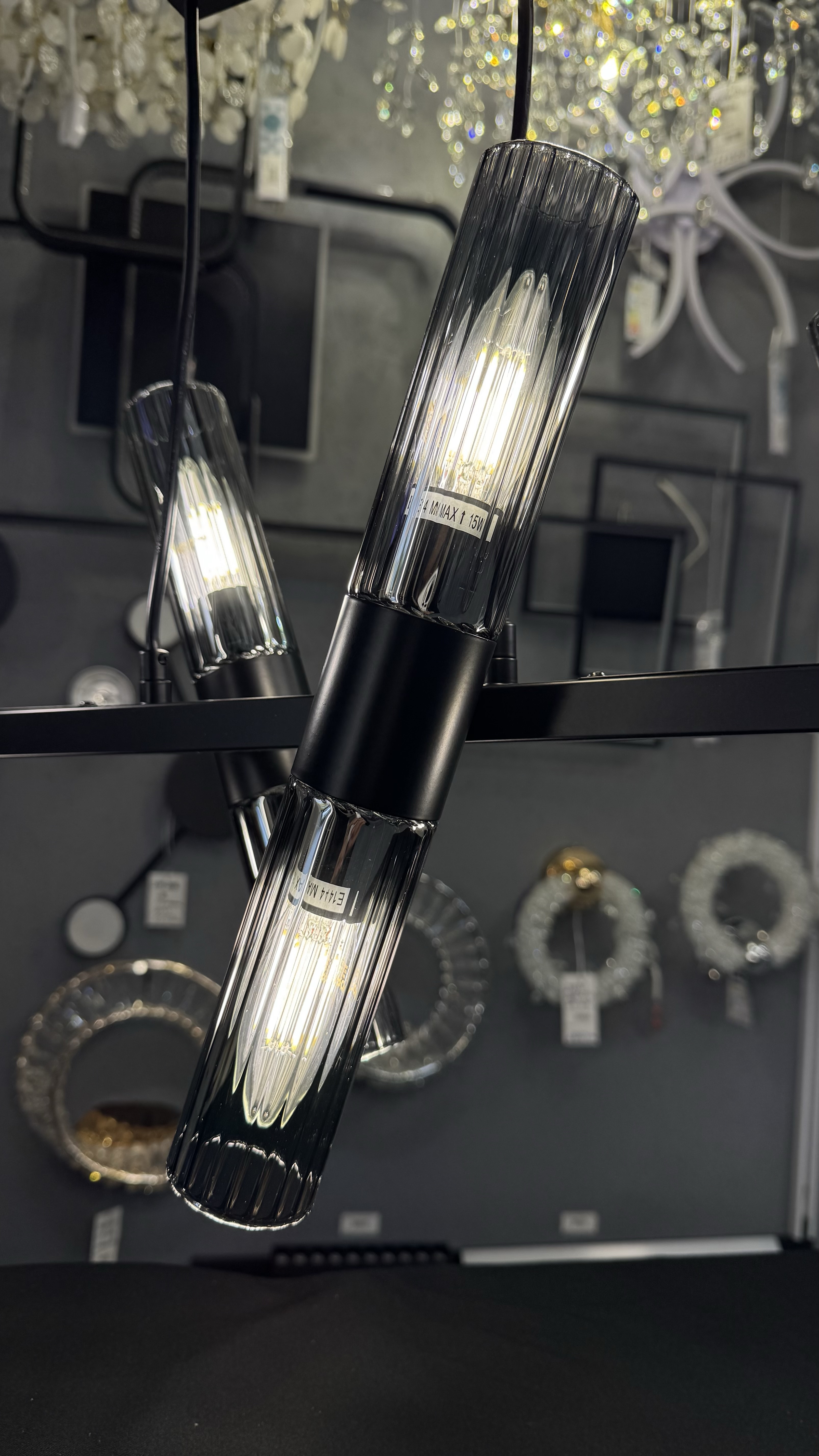 Ardero AURORA підвісна чорна люстра на 8 ламп E14 - Зображення 6