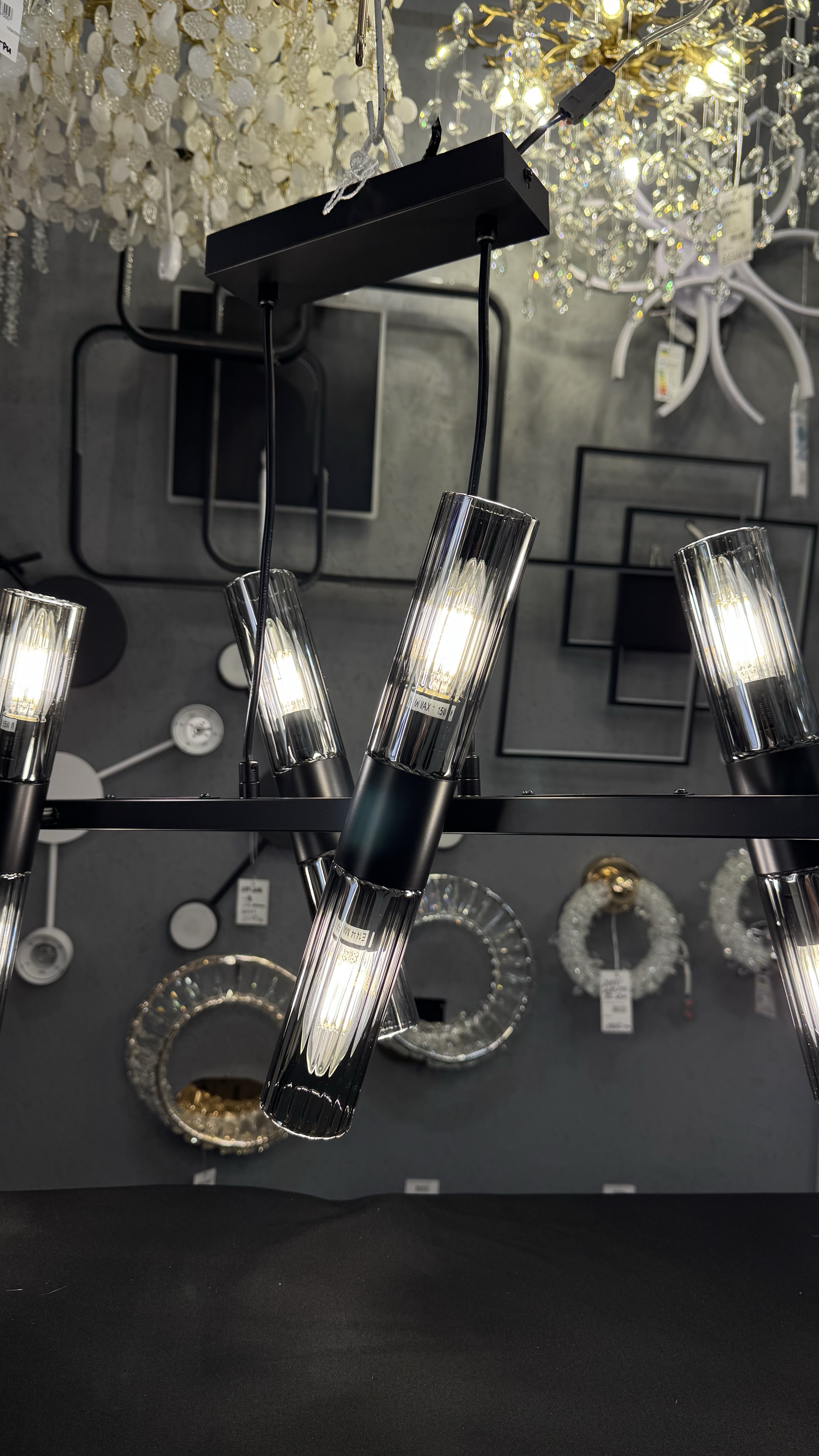 Ardero AURORA підвісна чорна люстра на 8 ламп E14 - Зображення 7