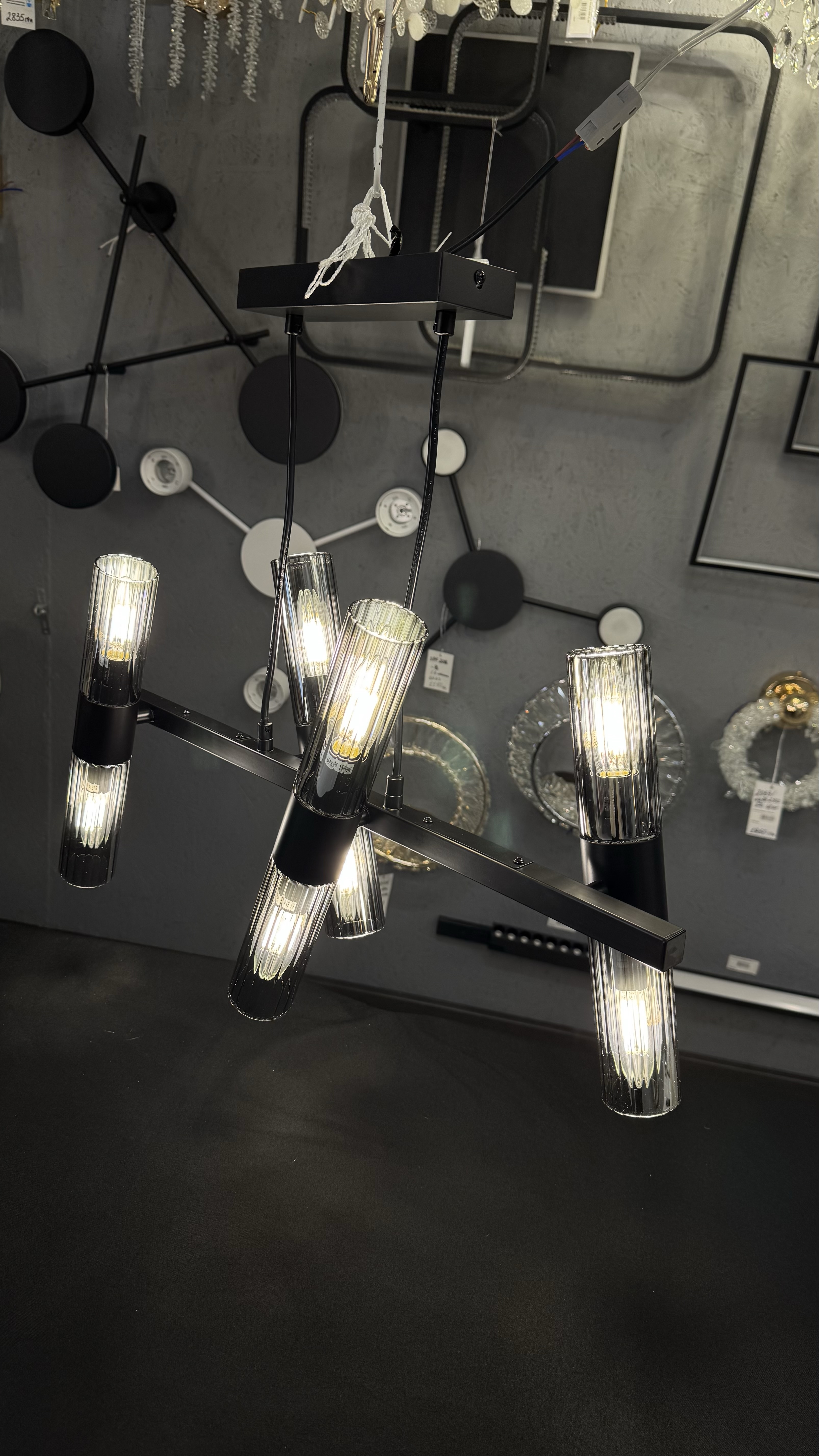 Ardero AURORA підвісна чорна люстра на 8 ламп E14 - Зображення 13