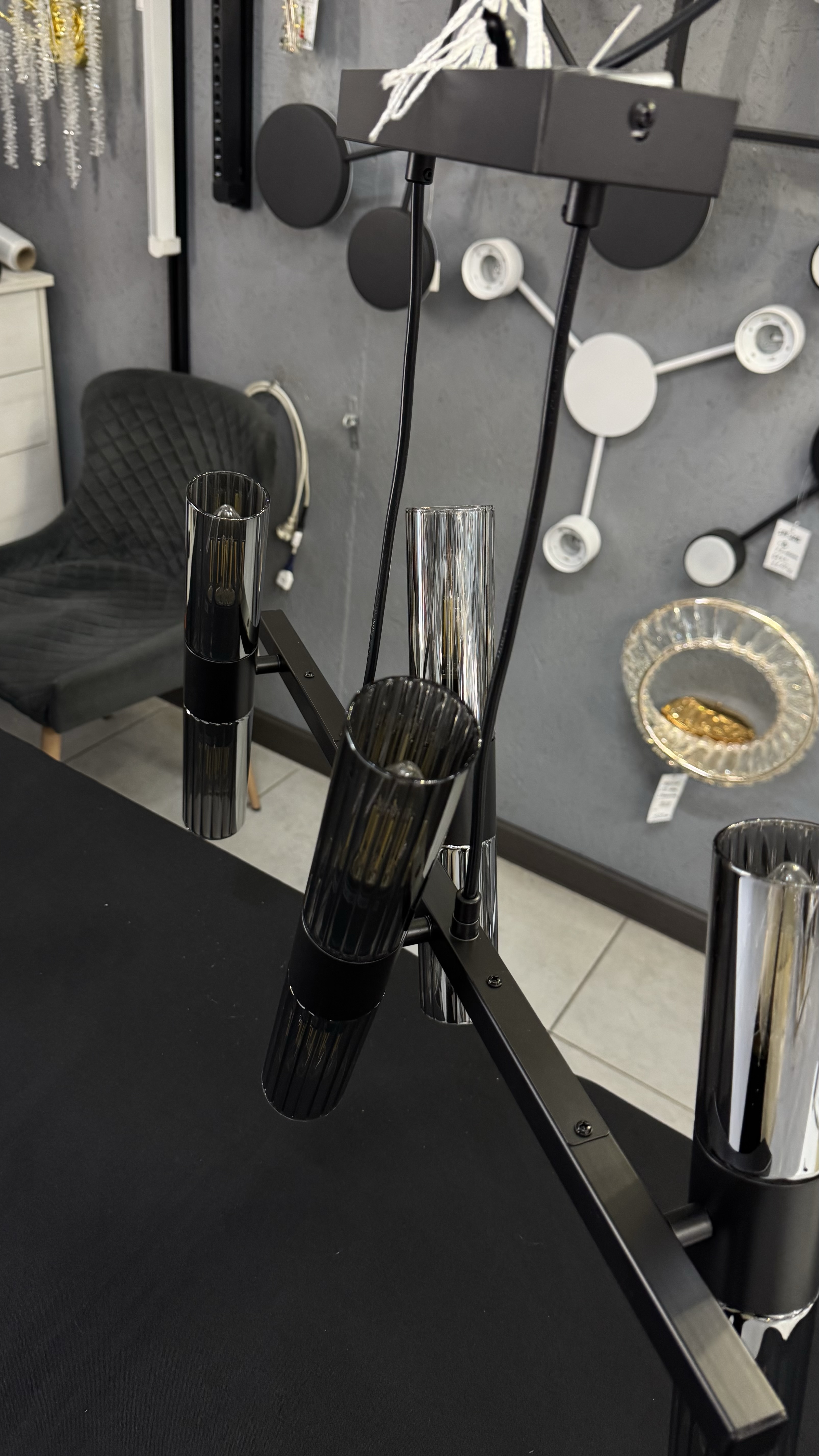 Ardero AURORA підвісна чорна люстра на 8 ламп E14 - Зображення 15