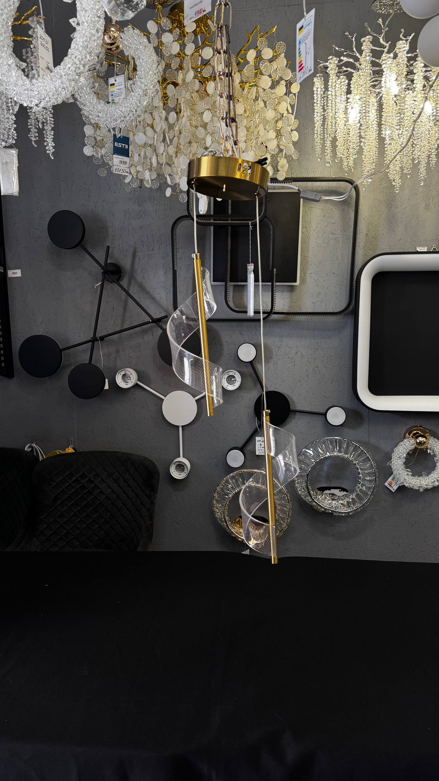 Сучасний подвійний дизайнеський підвіс в латуні 3500К тепле світло - Зображення 7