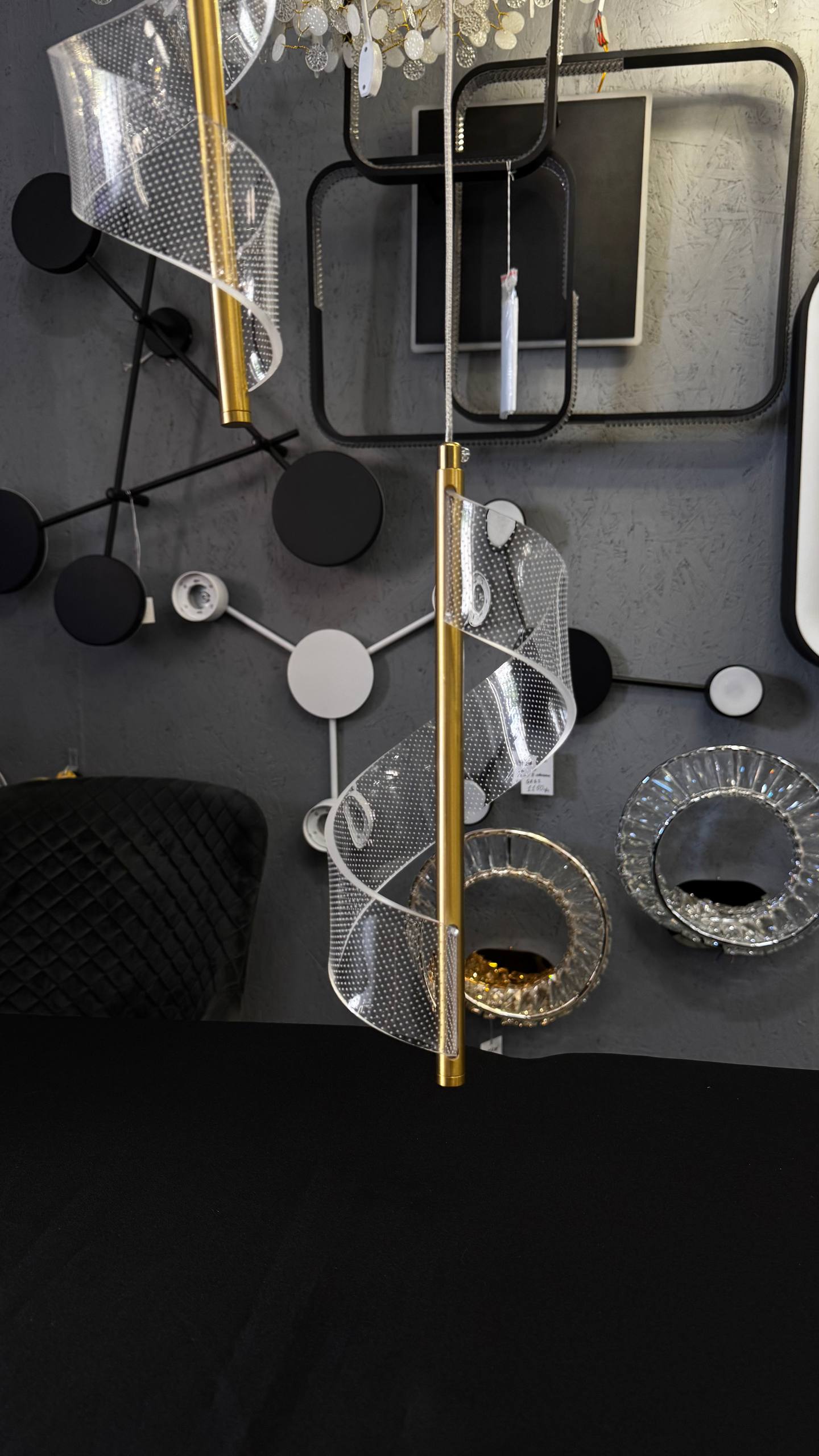 Сучасний подвійний дизайнеський підвіс в латуні 3500К тепле світло - Зображення 8