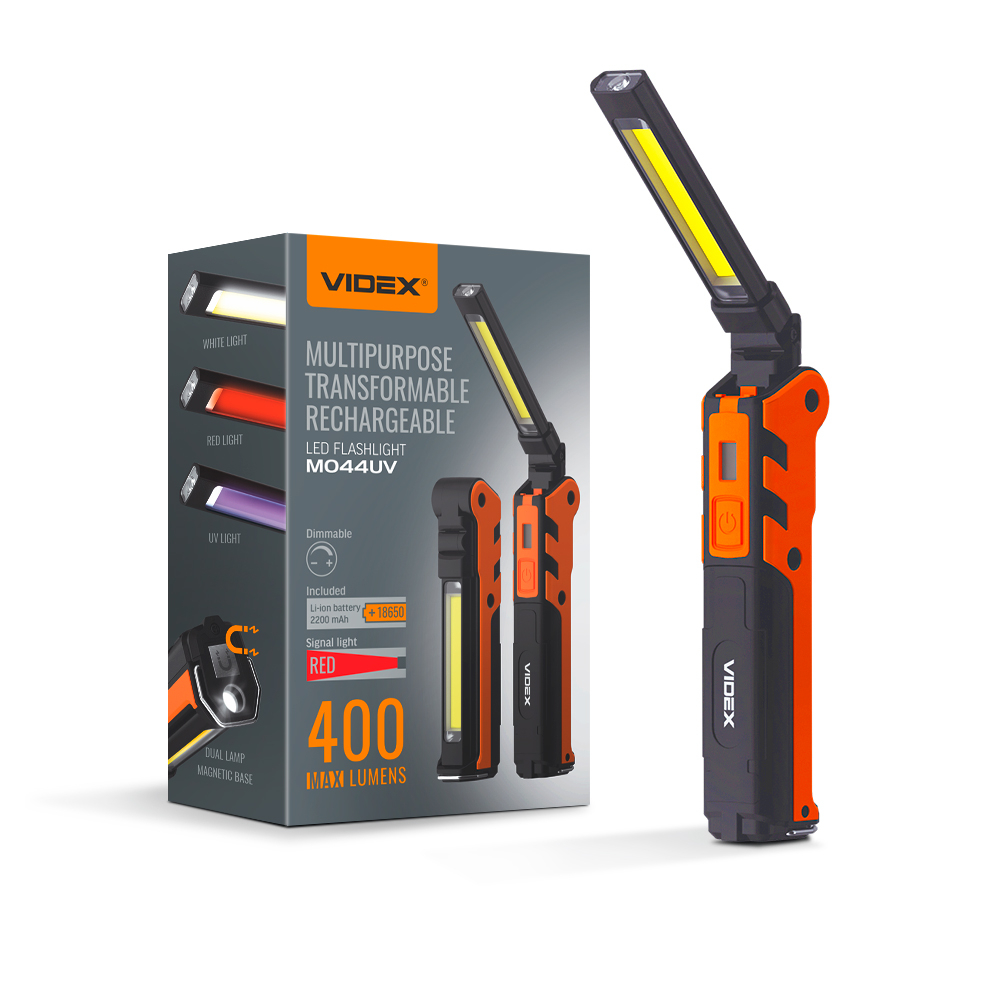 Портативний багатофункціональний ліхтарик, 400Lm, USB-C, з УФ-світлом