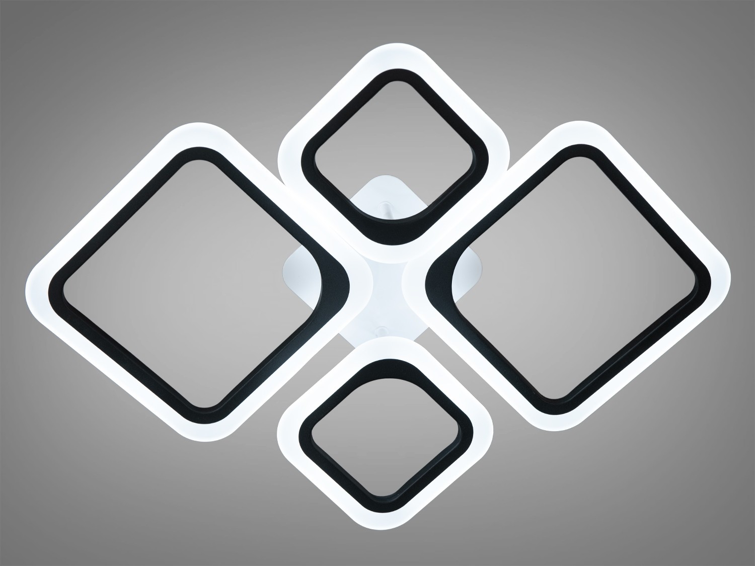 Чорна LED люстра смарт світильник накладний 52W - Зображення 3