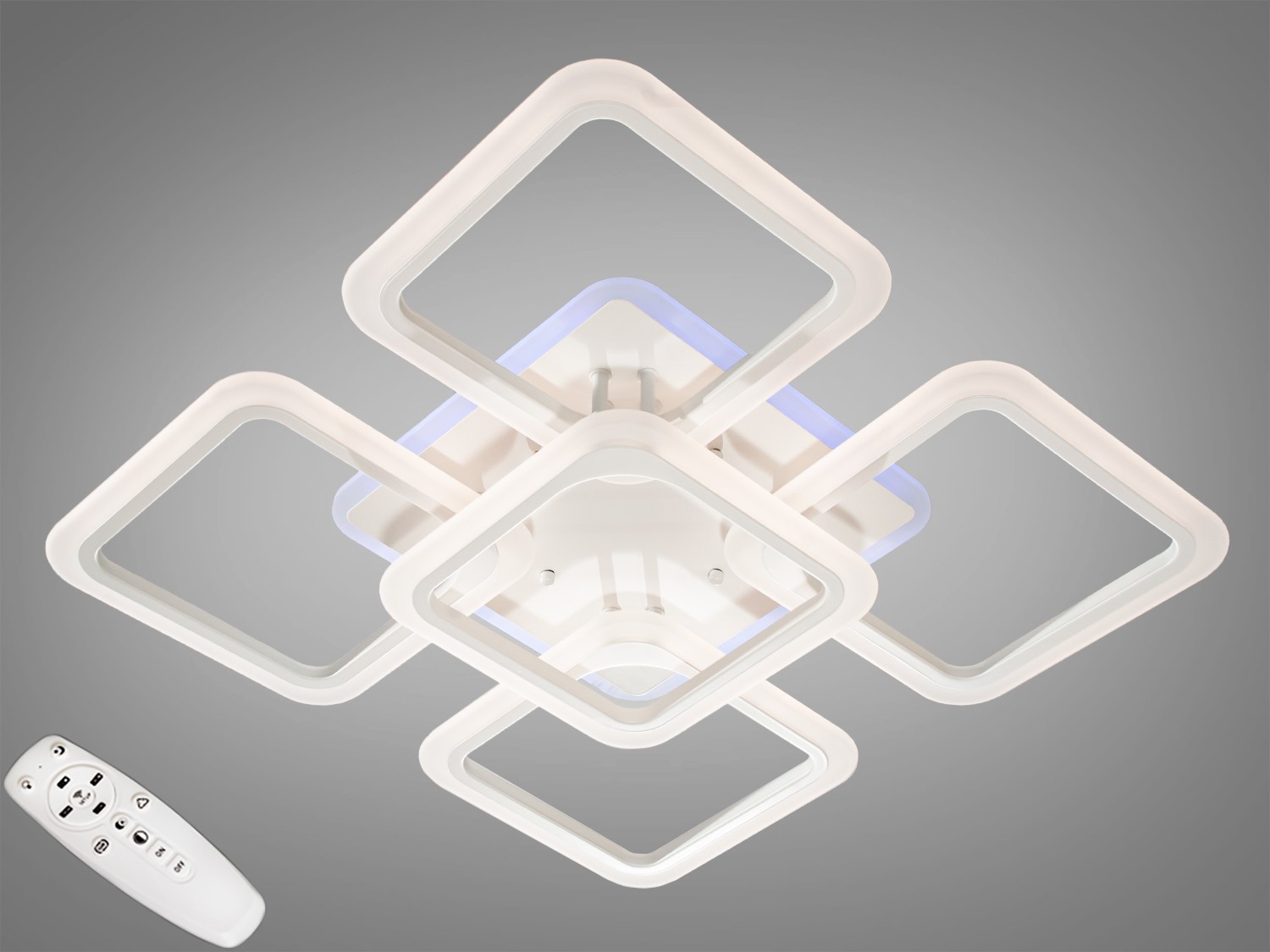 Біла LED люстра під стелю з підсвіткою, 120W - Зображення 4