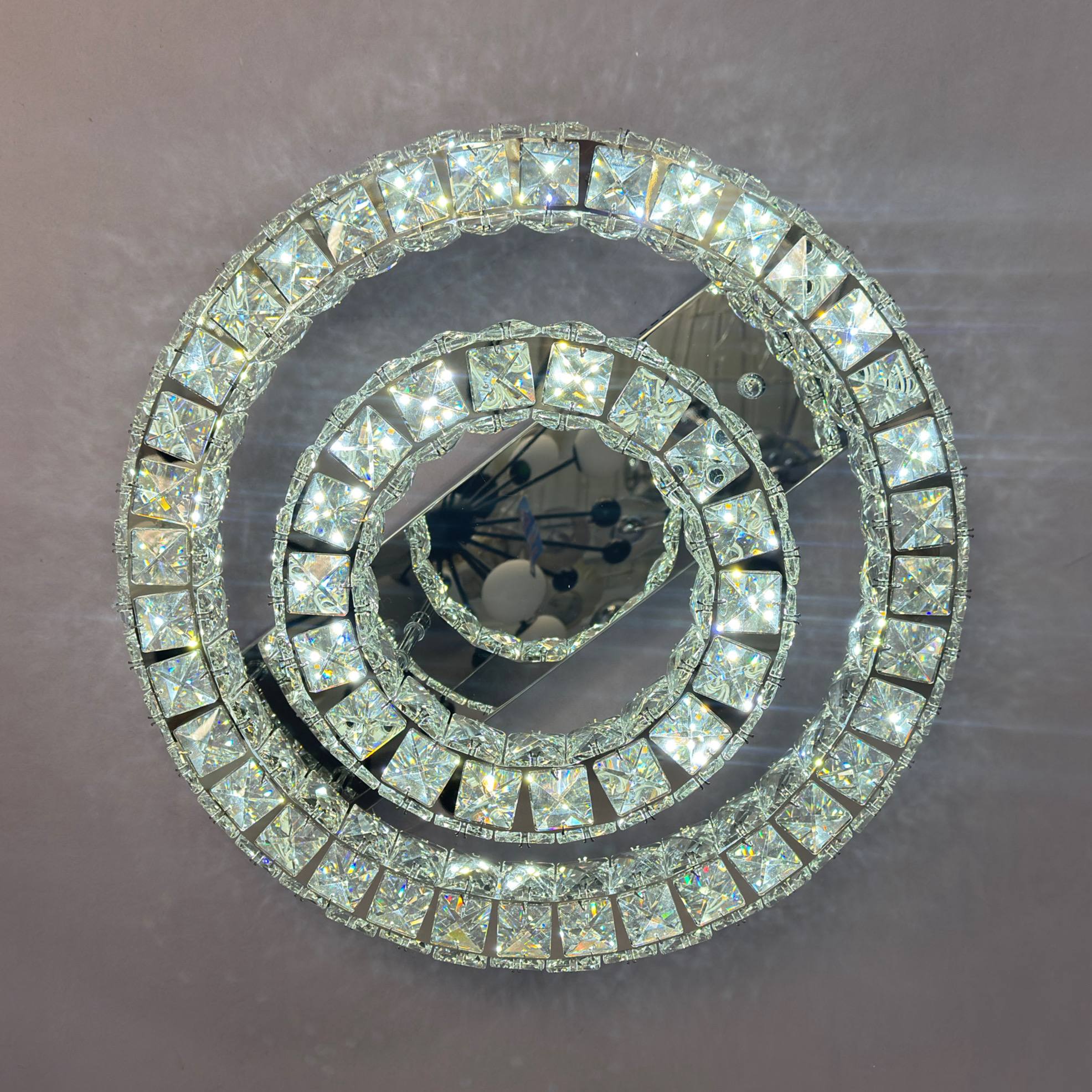 Стельова кришталева люстра з пультом, хром, 60W - Зображення 3