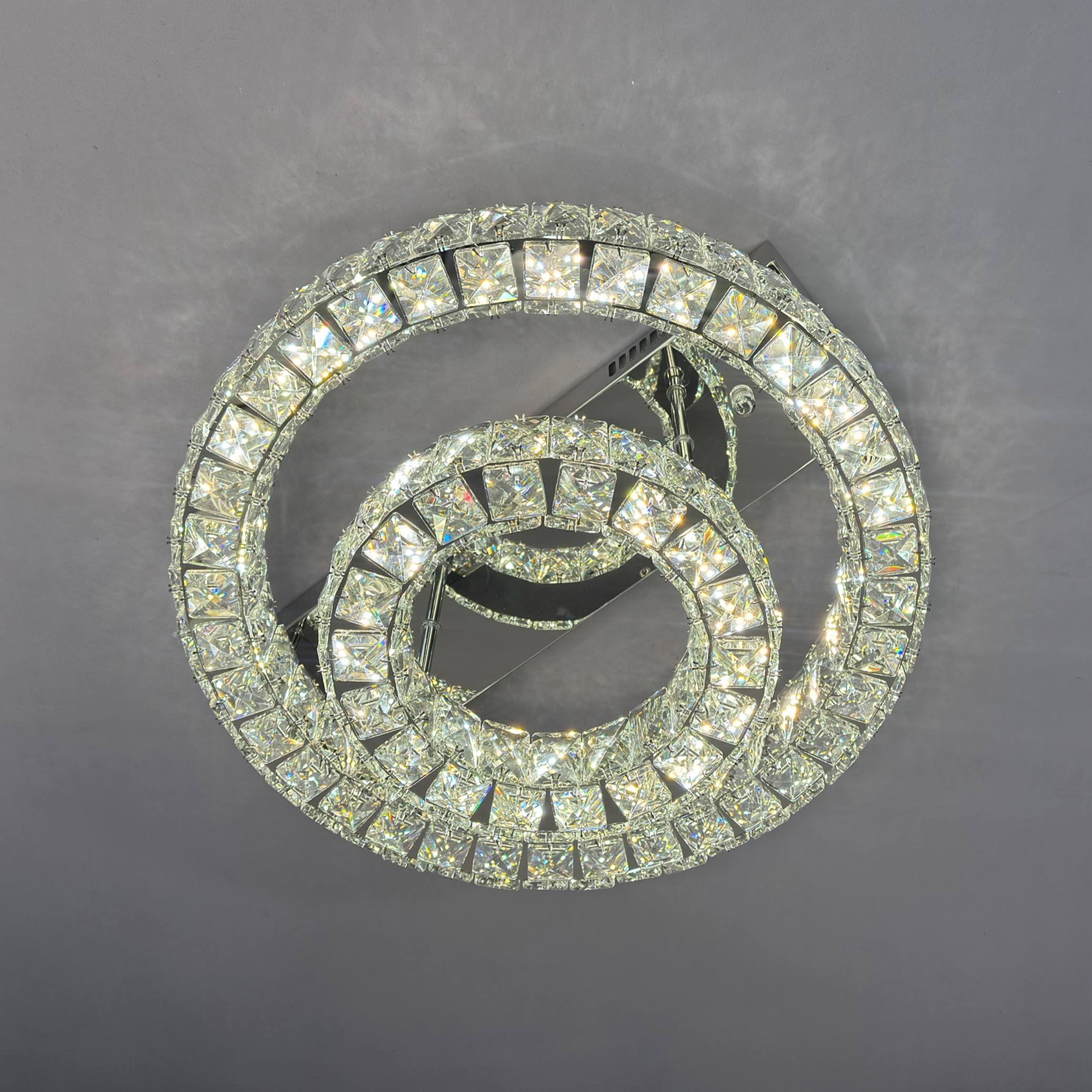 Стельова кришталева люстра з пультом, хром, 60W - Зображення 4