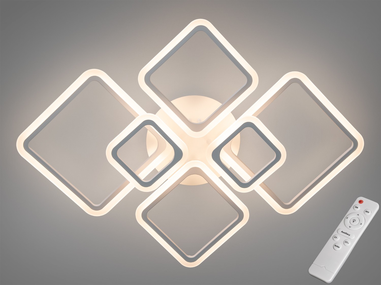 Біла стельова світлодіодна люстра з пультом, 105W - Зображення 6