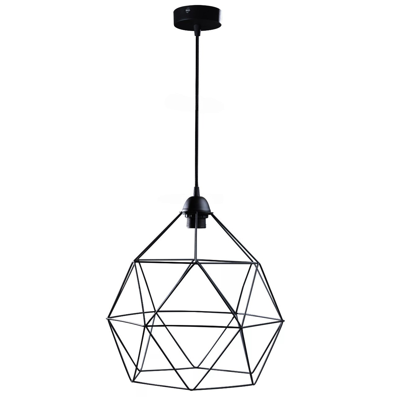 Підвісний світильник на 1 лампу, чорний метал в стилі Loft