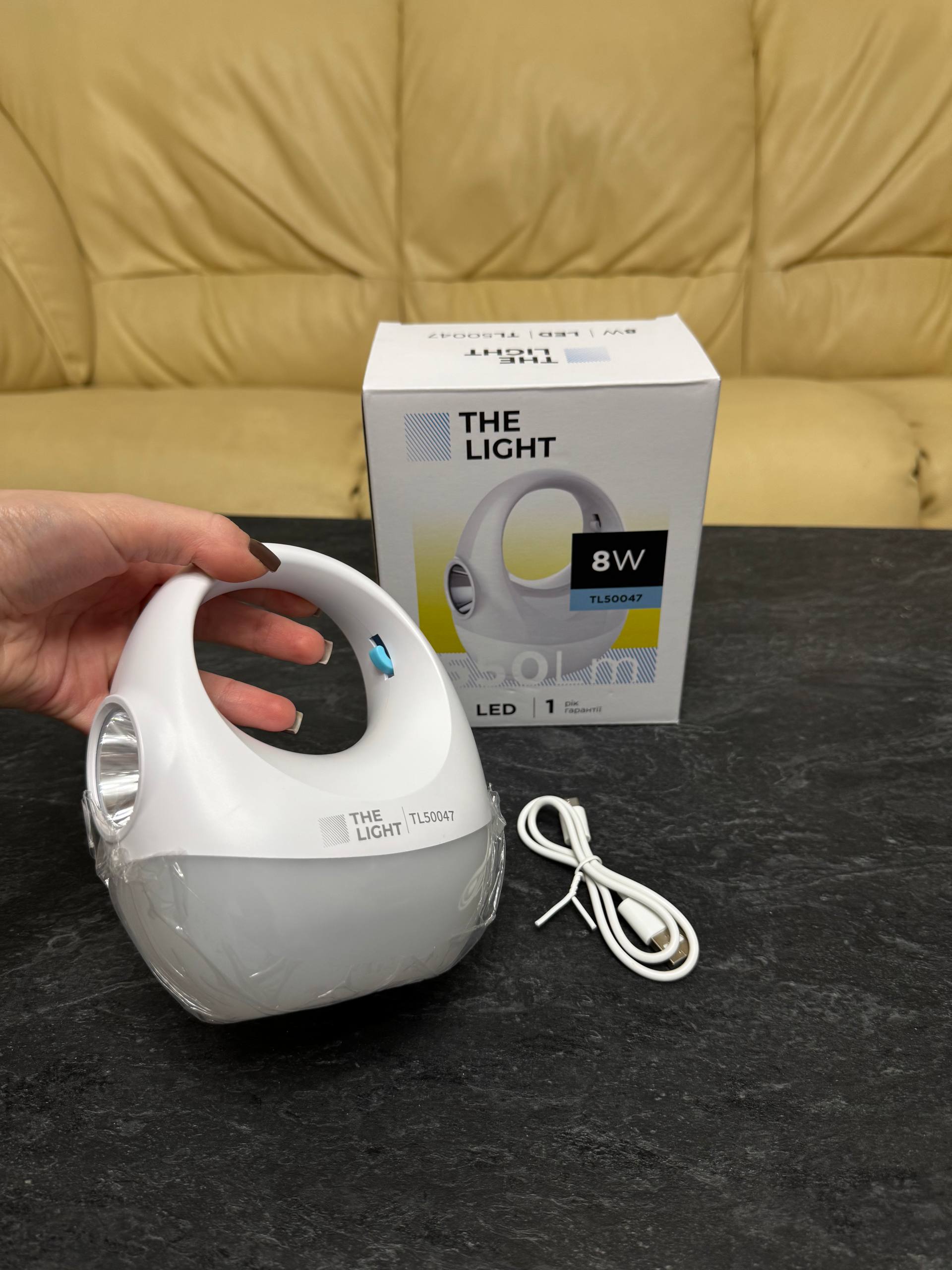 Лампа-світильник акумуляторний кемпінг підвісний з режимами потужності та USB-зарядкою - Зображення 6