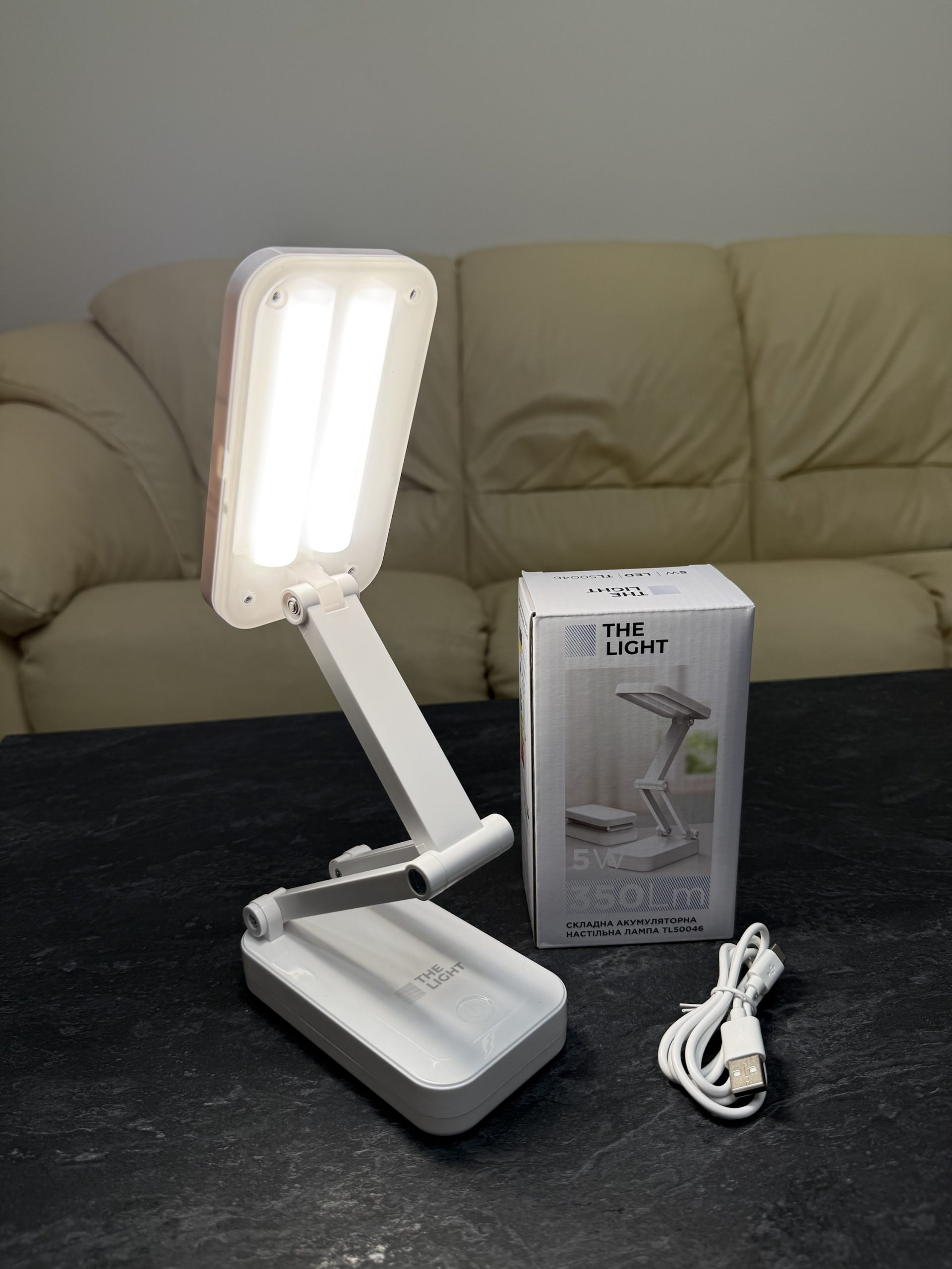 Портативна акумуляторна лампа світильник 5wat LED трансформер 1200mAh змінний акумулятор