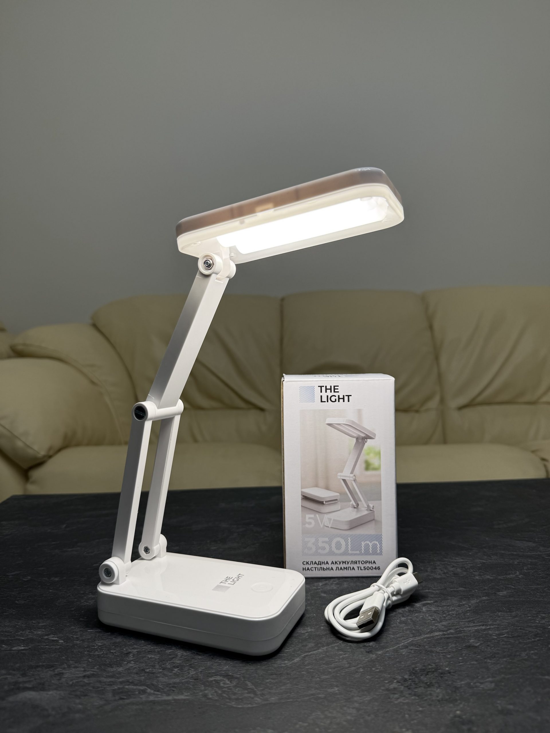 Портативна акумуляторна лампа світильник 5wat LED трансформер 1200mAh змінний акумулятор - Зображення 6