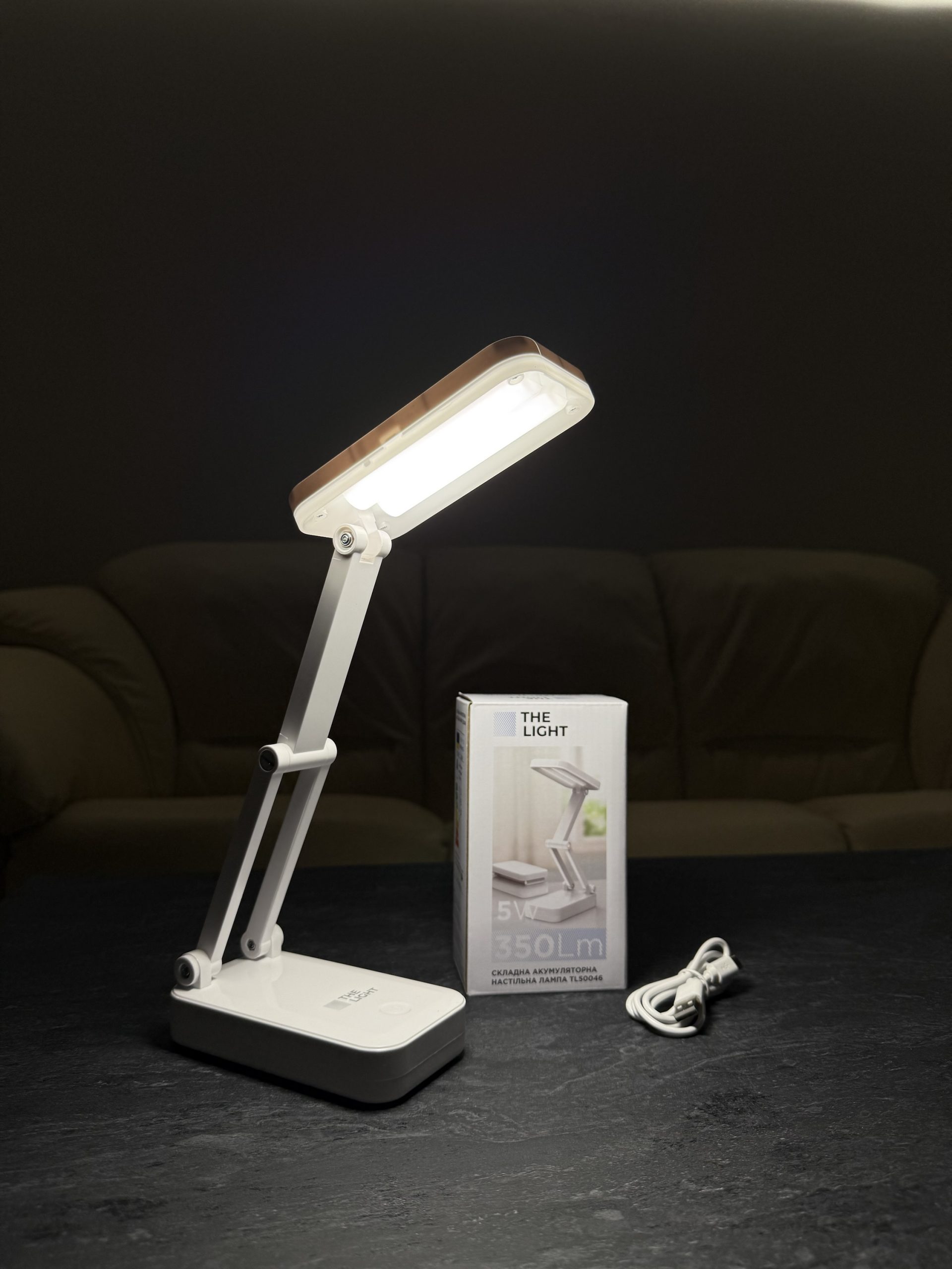 Портативна акумуляторна лампа світильник 5wat LED трансформер 1200mAh змінний акумулятор - Зображення 3